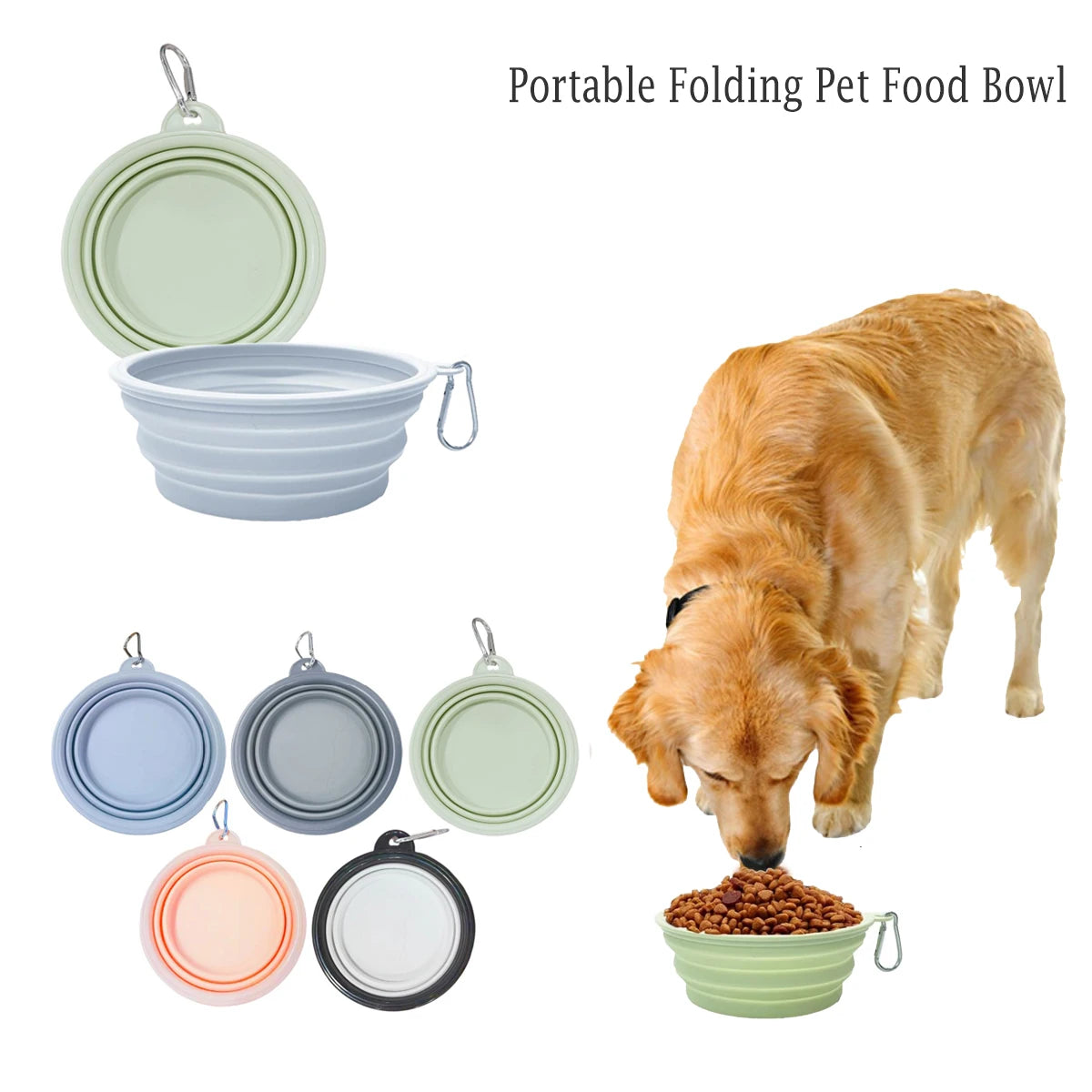Portable and Collapsible Silicone Dog Travel Bowl